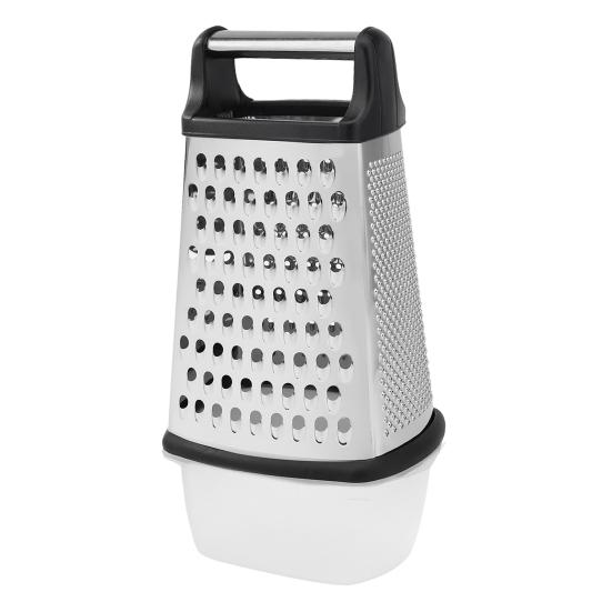 Cheese Grater with Container 4 Sides Box Grater for Vegetable Ginger Cutter Handheld Kitchen Food Shredder for Cheese Zest Veggies