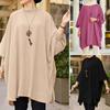 2023 Women's Solid Color Plus Size Loose Casual Long Sleeve Pullover