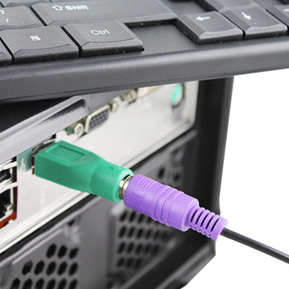 USB Female To Ps / 2 Mouse Keyboard Converter Male Computer Adapter Purple Accessories Min H3H9