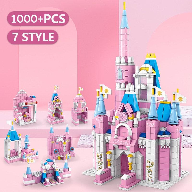 1000 шт. 6 в 1 серия друзей, замок принцессы розовой мечты, строительный блок для девочек, королевский дом, набор городских кирпичей, детская игрушка