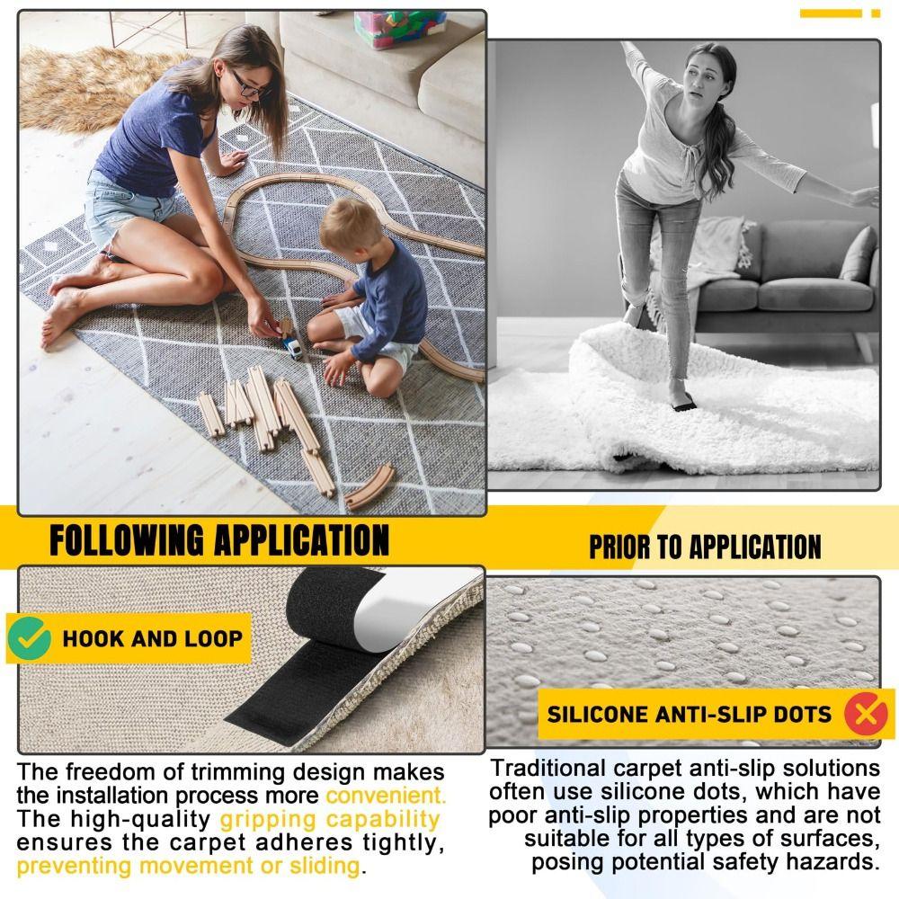 Heavy Duty Fastener Tape Strips with Adhesive Black Double Sided Hook Loop Rolls  Patio Cushions