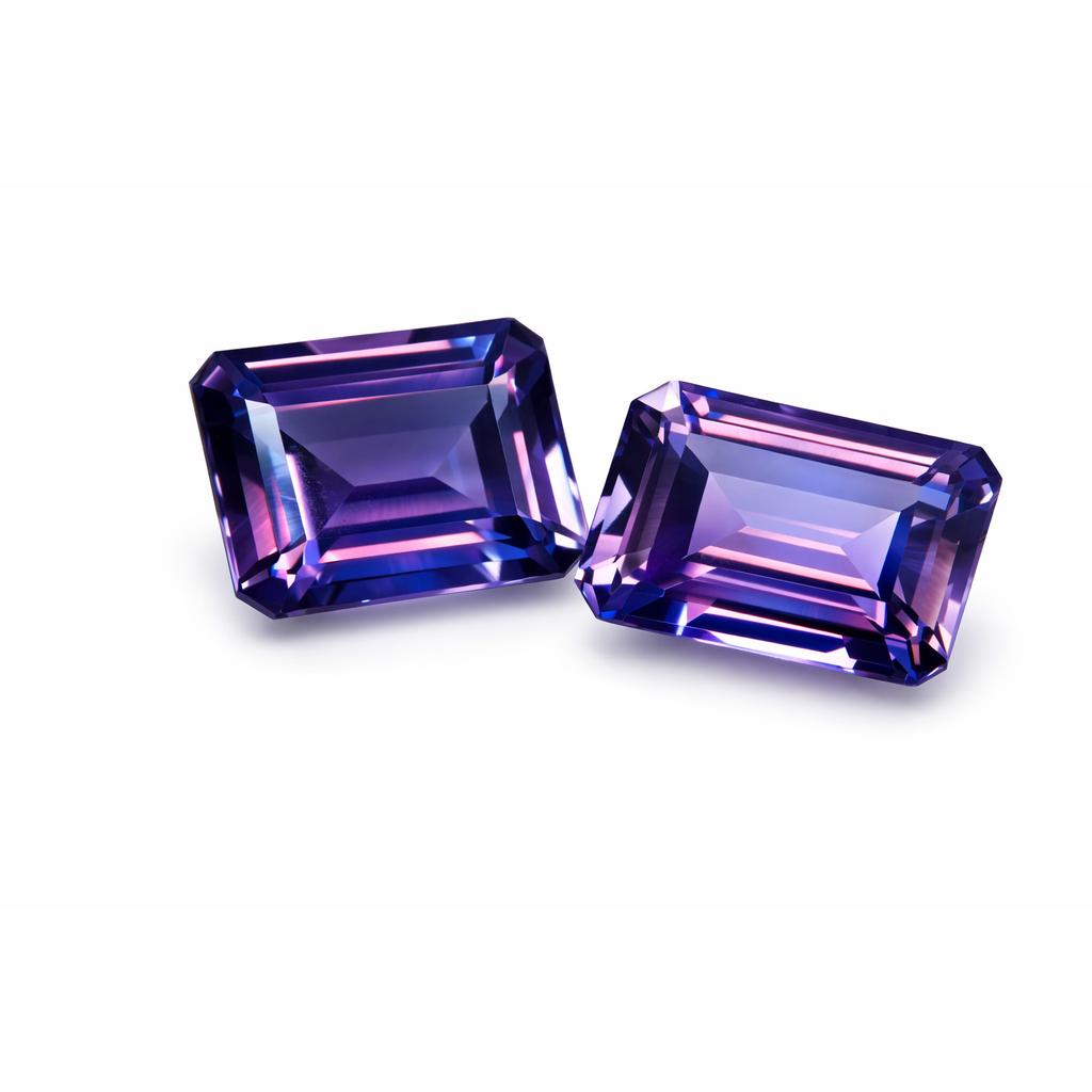 Natural Color Change Alexandrite Emerald Cut Pair 20.45 Ct Certified Gemstone