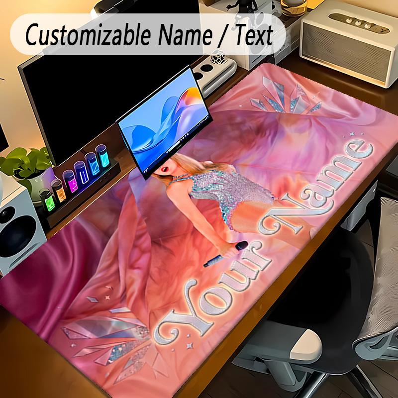 Large Mouse PadTaylor Swift Custom Name Text Personalized Desk Mat Non Slip Gaming Pad