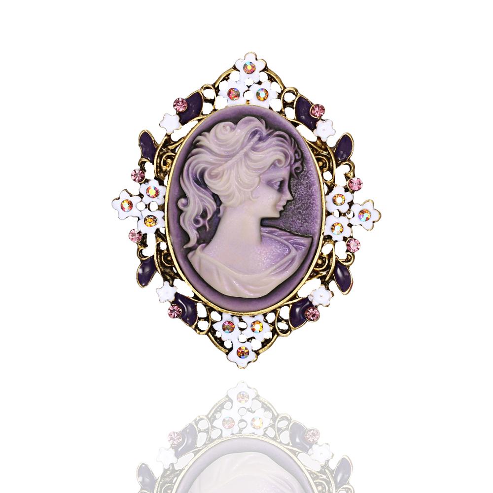 Bohemian Vintage Figure Beauty Brooch Pins Brand Jewelry Queen Figure Brooches For Women Bride Wedding Party Jewelry Gifts