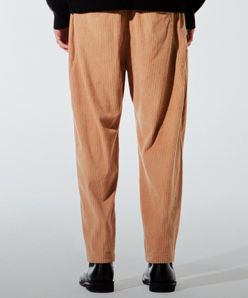 ZENSAI Corduroy Curved Slacks Beige