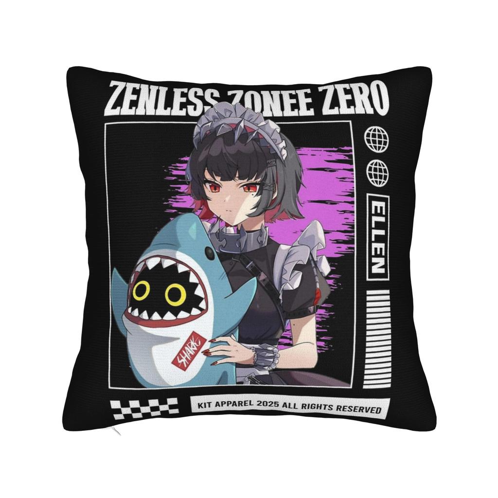 Zenless Zone Zero Cute Belle Pillowcase Printed Polyester Cushion Cover Decor Throw Pillow Case Cover Home Square 45*45Cm