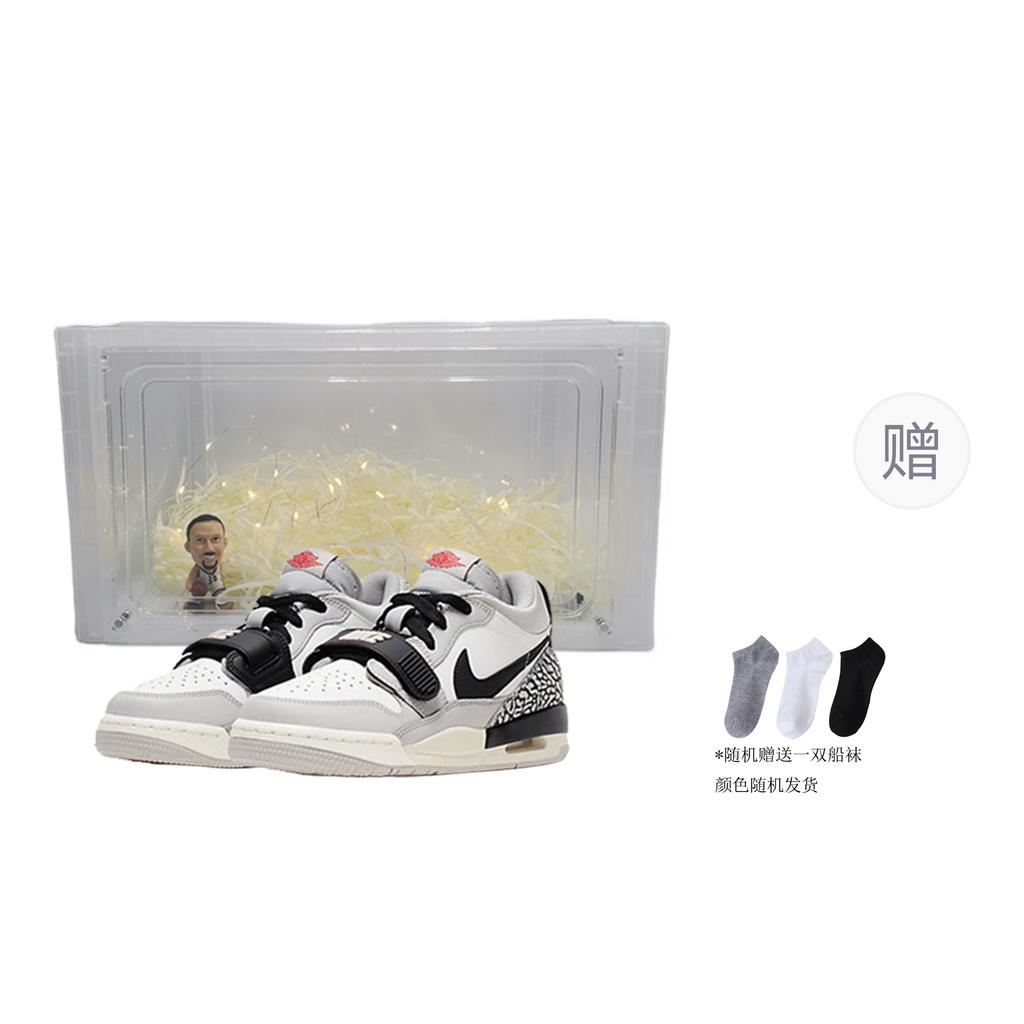 Jordan Legacy 312 Synthetic Leather Slip Resistant Low top Children's Basketball Shoes White Gray Teenagers CD0926-101