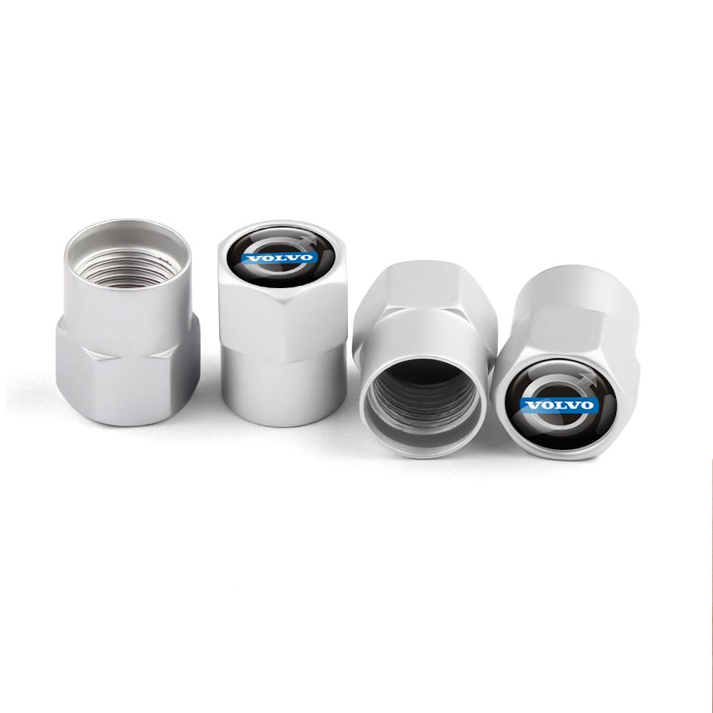 4pc Car Badges Wheel Tire Valve Stem Caps Covers Car Accessories For Volvo Rdesign XC60 XC90 V40 V50 V60 xc70 V70 V90 T6 S40 S60