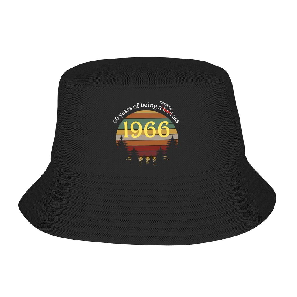 Vintage 1966 60th Birthday Bucket Hat For Teen Summer 60 Years Old Bob Hats For Vacation Caps