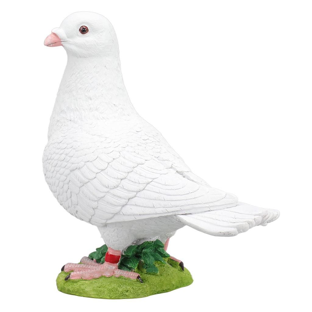 Artificial White Doves Ornament High Simulation Resin White Feather Birds Ornaments for Garden Home Decoration Head