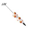 Decorative Pens with Beads Halloween Rhinestone Beadable Pen, DIY Sparkly Cat Pumpkin Ghost Plastic Beaded Smooth Writing Glitter Black Ink Ballpoint