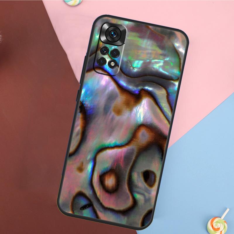 Чехол с текстурой раковины моллюска Абалон для Xiaomi Redmi Note 13 14 Pro 12 11 9 10 9S 10S 11S 12S Redmi 14C 10C 12C 13C