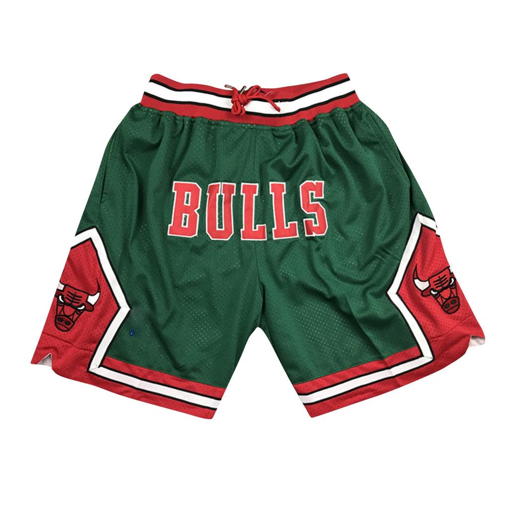 Bulls Retro Embroidered Drawstring Cropped Basketball Shorts Training Shorts