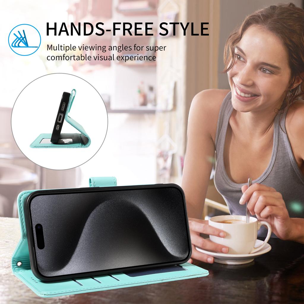 Чехол для Xiaomi 15T Pro с блокировкой RFID, с тисненым узором собаки, из ПУ кожи, чехол для телефона с ремешком на запястье