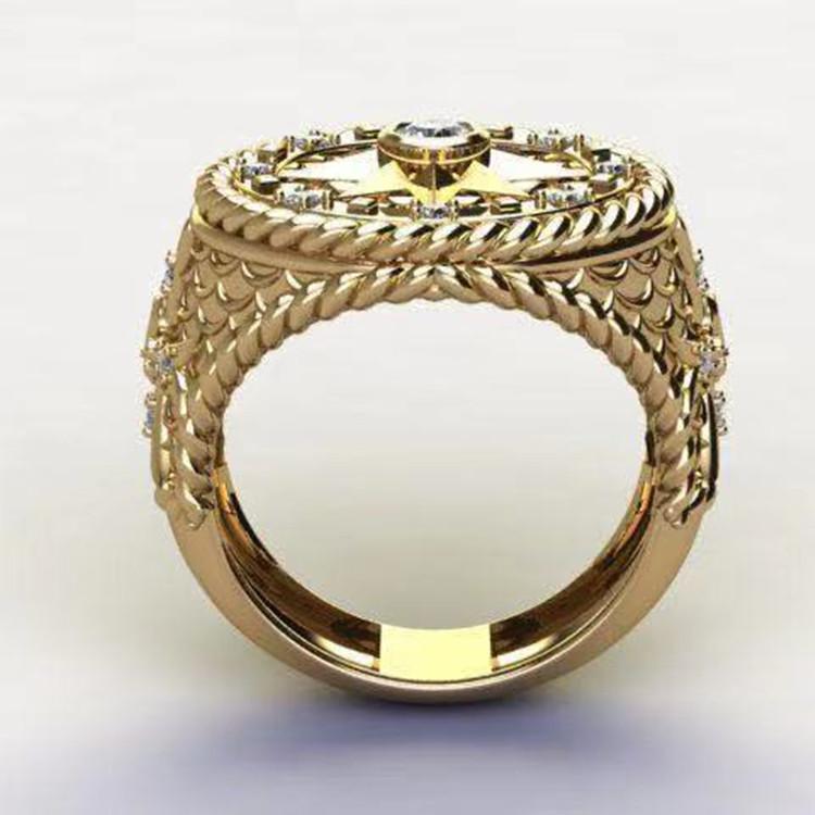Модное полое резное кольцо с бриллиантами ручной работы для мужчин и женщин, популярное инкрустированное кольцо в стиле панк