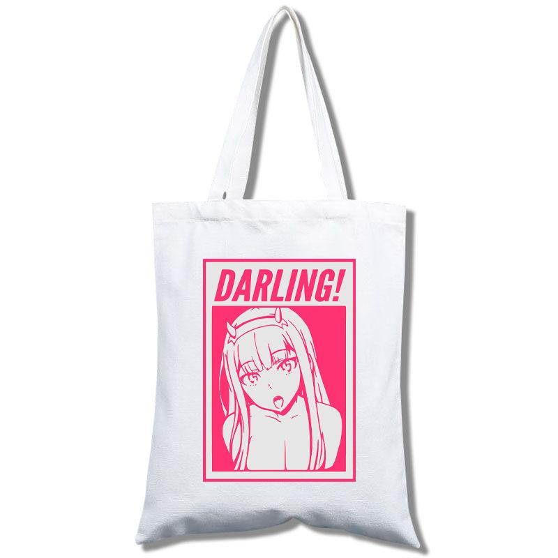 Wings Kiss, Student Shopping Mobile Phone White Canvas Model Portable Messenger Bag Women'S Handbag Picture