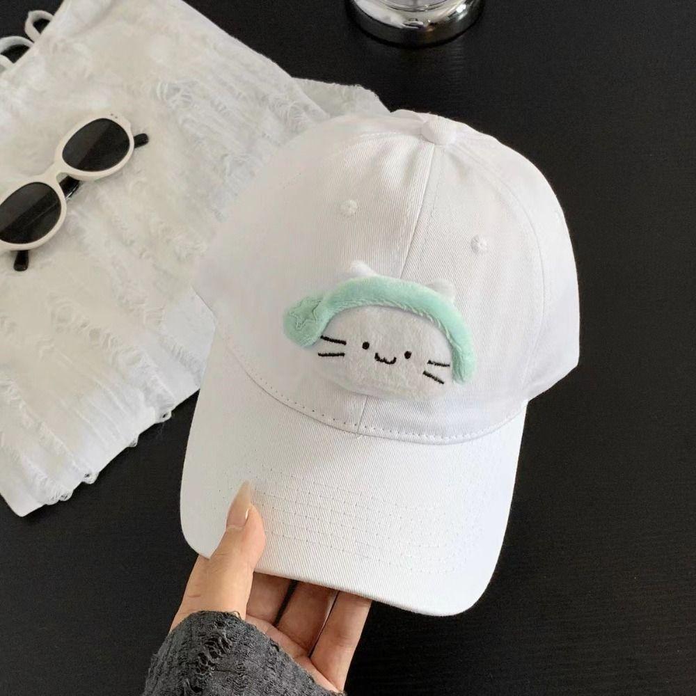 Аниме Наушник Кот Солнечная Шляпа Однотонная Кепка с Козырьком Аксессуары для Одежды Плюшевая Кукла Бейсболка Мужская