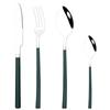 4Pcs Black Gold Cutlery Set Knives Fork Spoon Dinner Tableware Stainless Steel Dinnerware Party Kitchen Flatware Silverware Set