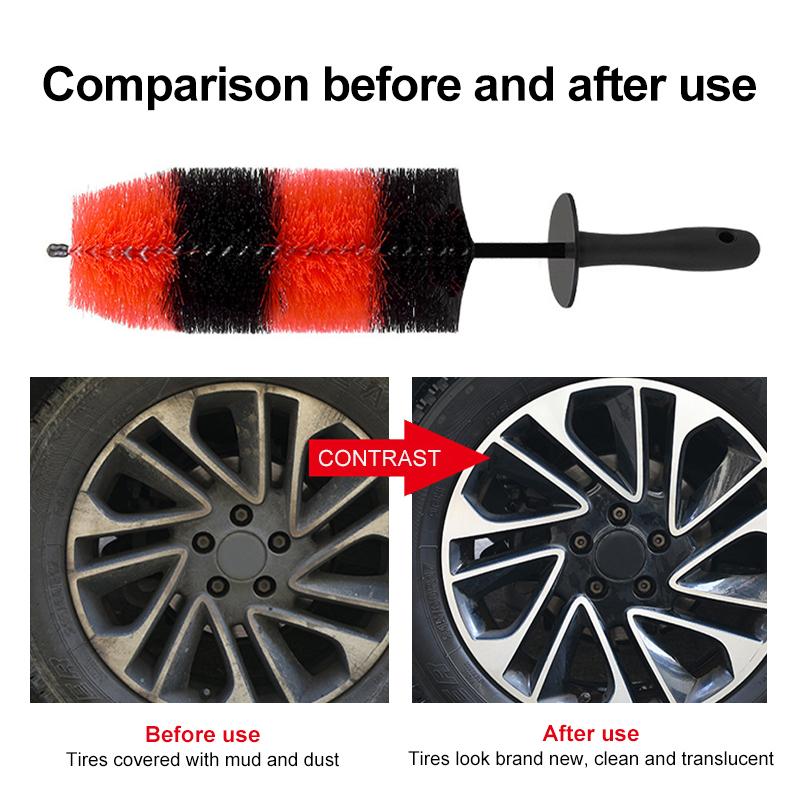 SEAMETAL Car Wheel Tire Brush 360 Degree Bendable Scrub Cleaner Duster Car Tyre Cleaning Detailing Brushes Car Cleaning Tools