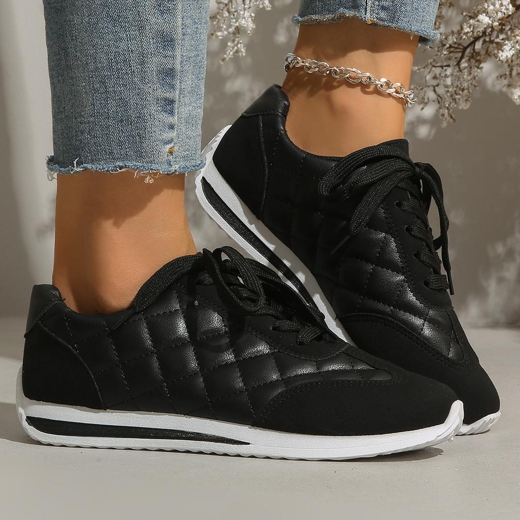 Модная женская спортивная повседневная обувь свободного кроя - Дышащая мягкая эластичная амортизация на шнуровке Удобная дышащая обувь для ходьбы