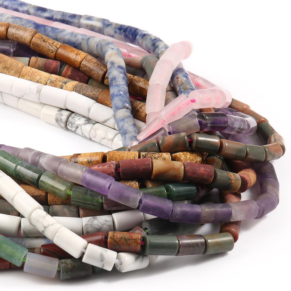 5x8 мм натуральные матовые камни, говлит, кристалл, яшма, агат, трубчатая колонна, свободные бусины для изготовления ювелирных изделий, аксессуары для браслетов «сделай сам», 15 дюймов