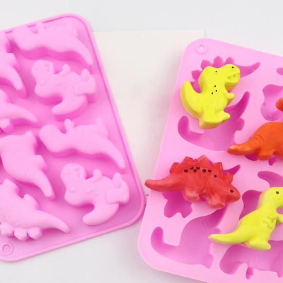 Силиконовая форма для льда в форме динозавра, гибкий ледогенератор для напитков на Хэллоуин, 8 ячеек, силиконовый лоток для льда, забавные формы для эскимо, торты-муссы из шоколада