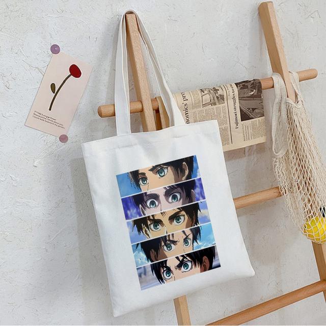 Anime Attack On Titan Fashion Punk Shopper Bag Harajuku Large Capacity Gothic Teenager Tote Bag Vintage Casual Women Canvas Bag