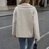 Женская повседневная шерстяная куртка в стиле стритвир с пиджачным воротником