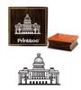 Printtoo Шаблон президентского дома Квадратный деревянный резиновый штамп Scrap-booking-2 x 2