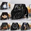 Black Cat 3D Print Velvet Plush Throw Fleece Blankets Bedspread Sherpa Blanket Sofa Bed Couch Quilt Cover for Adults Teens Kids