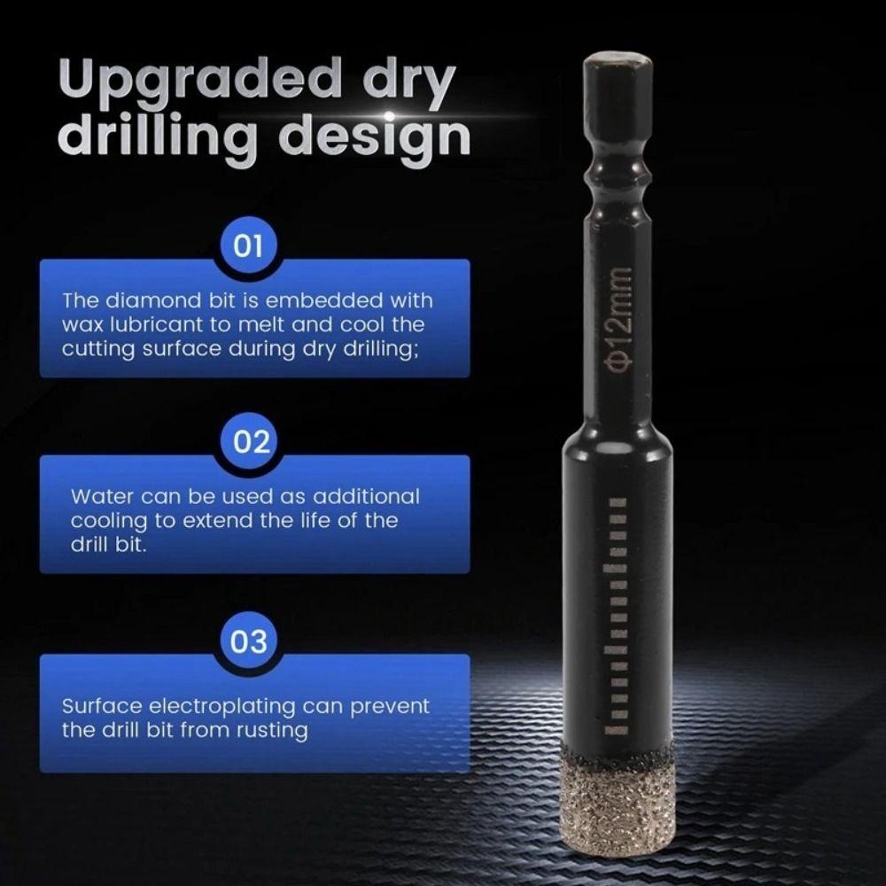Hard Tile Hole Opener Hex Shank Dry Drill Bit for Granite Ceramic Tile Stone Glass