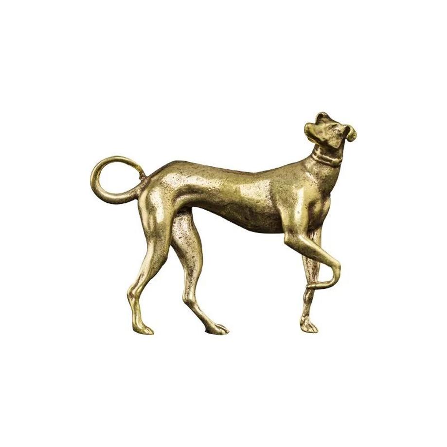 1 Pcs Tabletop Decoration Vintage Brass Animal Figurines Crafts Accessories Solid Brass Loyal Dogs Decorative Objects Gifts