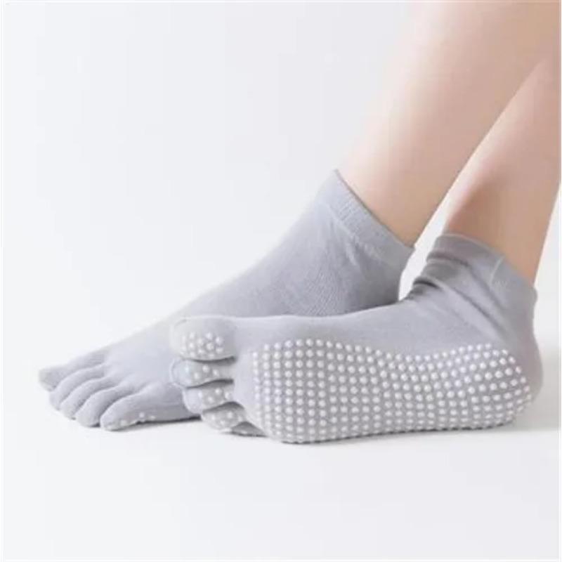 Women Sports Yoga Socks Anti-slip Five Fingers Silicone Non-slip 5 Toe Socks Ballet Gym Fitness Sports Cotton Socks