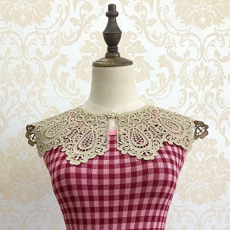Three Styles Cotton Fake Collar Shawl Wrap Hollow Out Floral Doll Collar Detachable Shirt False Collar Blouse Top Accessories