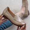 Women Genuine Shoes Flat Leather Slipon Loafers Nonslip Shoes Soft Breathable Flats Women Outdoor Summer Shoes