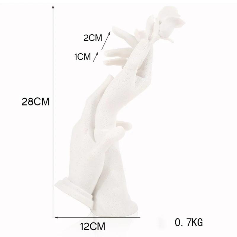 Nordic Creative Resin Hand Models Ring Holders Bracelets Jewelry Display Racks Counter Ring Display Props Rose Hands Wedding Decorations Ornaments