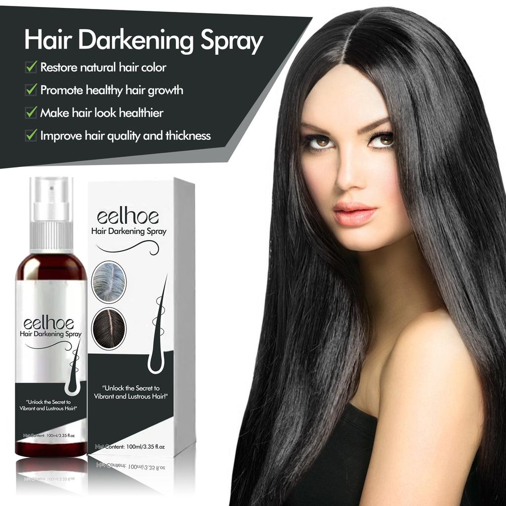 Black Hair Care Spray Natural Black Hair Covering White Hair Soft, Smooth, Shiny, Moist, Thick