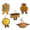 1Pc Simulated Egg Tart Bread Plush Keychain - Cute Afternoon Tea Series Doll For Backpack Decorative Pendant Gift