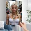 Винтажный Металлический Декор для Стен Знак с Элегантным Женским Портретом Современный Минималистичный 2D Плоская Металлическая Настенная Табличка