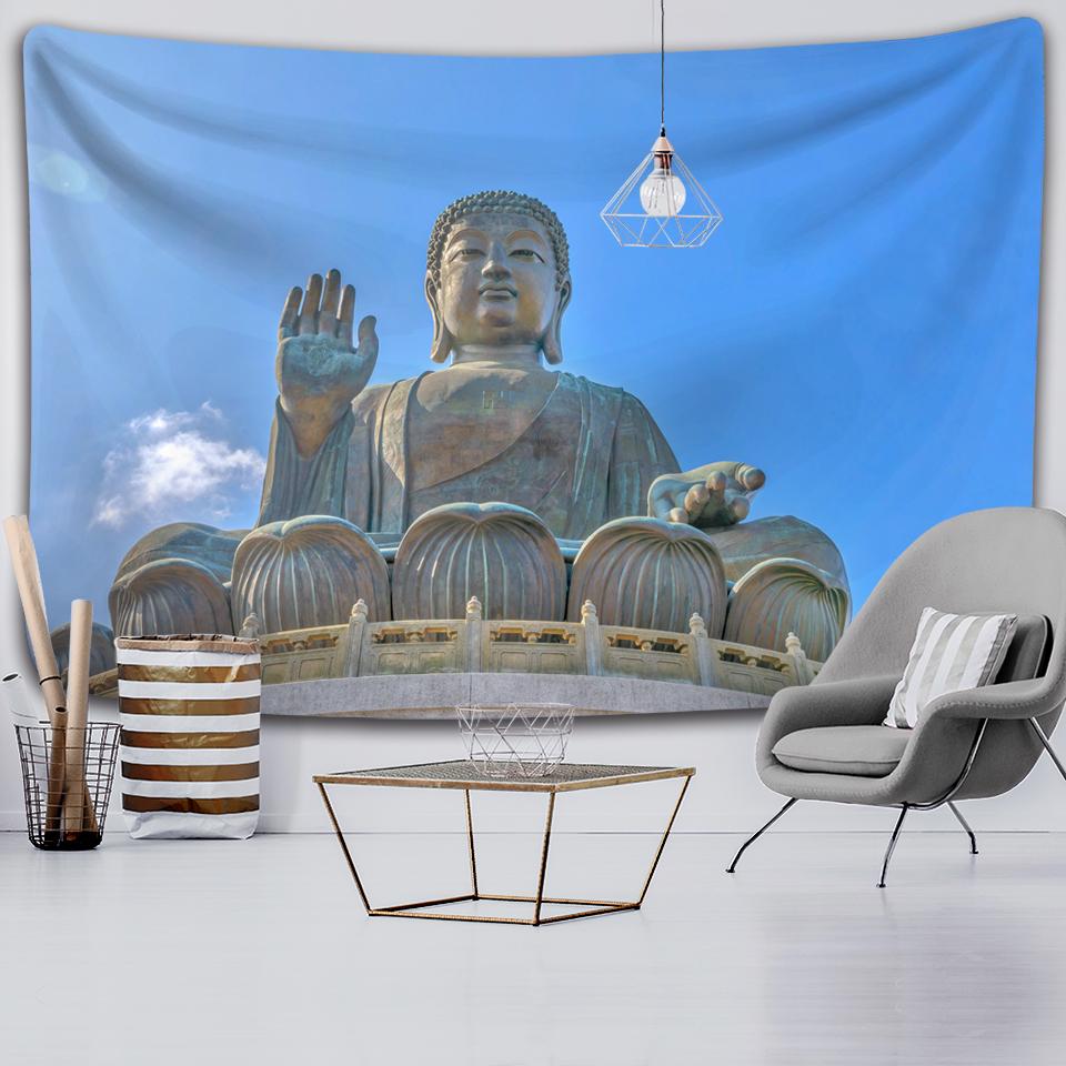 Индийская статуя Будды, древний буддийский гобелен, гостиная, спальня, настенная медитация, психоделическая йога, настенный подвес в богемном стиле