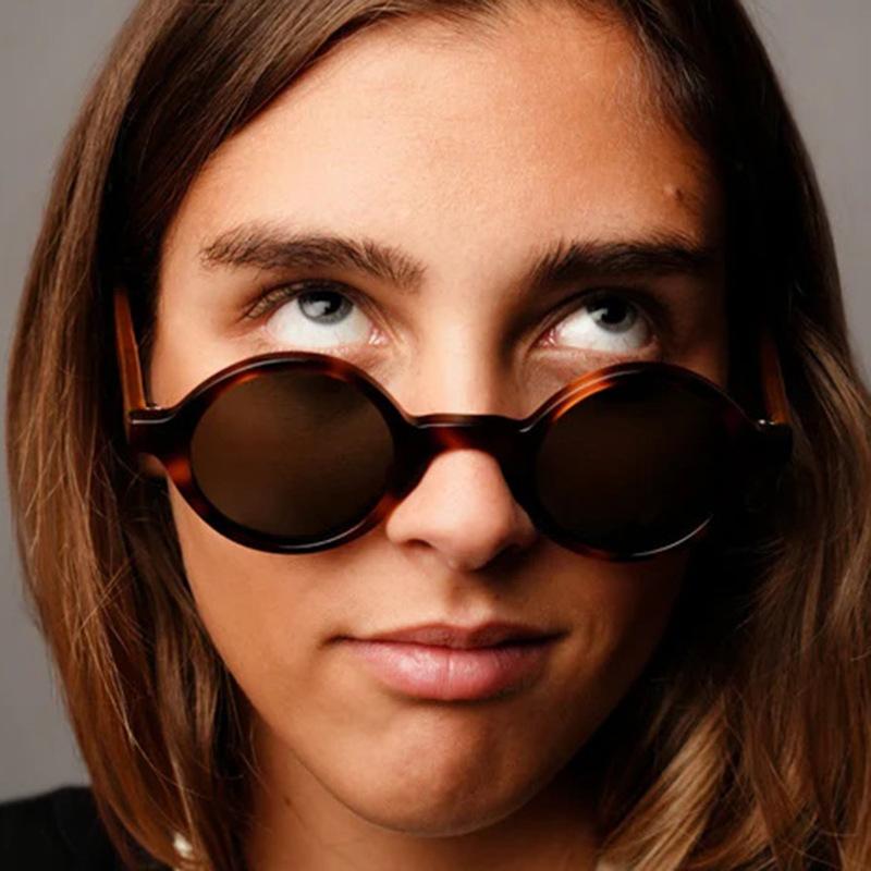 Fashion Uv400 Round Sunglasses New Retro Full-Rim Glasses Men And Women Trend Outdoor Sunscreen Eye Protection Sunglasses