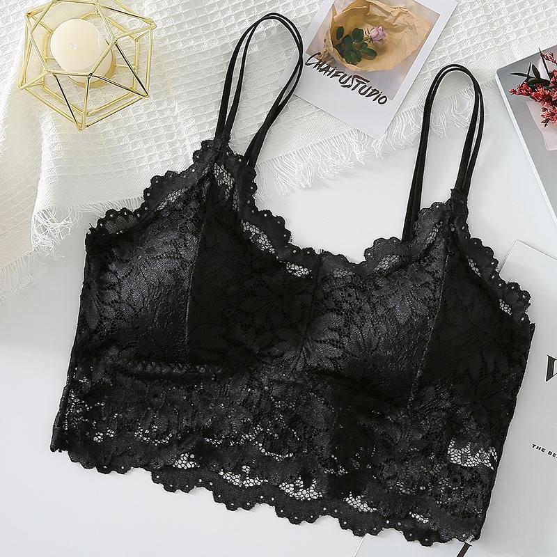Женские кружевные бюстгальтеры, удобный однотонный бюстгальтер без косточек, сексуальное нижнее белье, жилет, женское открытое беспроводное нижнее белье, бесшовный бюстгальтер