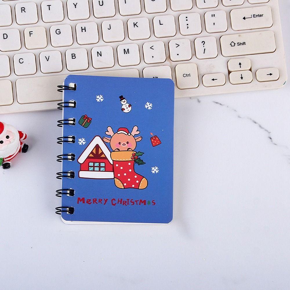 Cute Mini Notebook Thickened Side-flip Coil Book 40sheets Christmas Coil Notepad Students