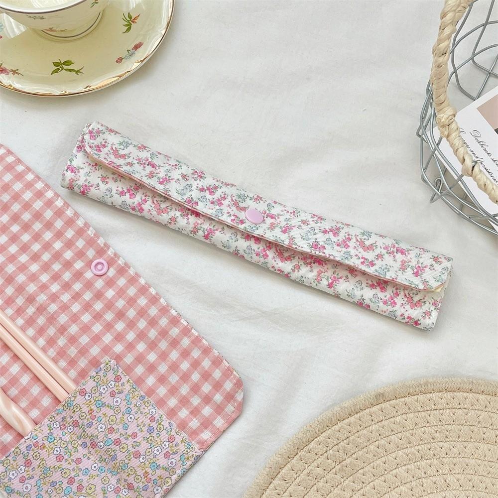 Portable Lightweight Tableware Storage Bag Snap Button Fixed Utensil Pouch Student Use