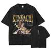 Anime Bleach T-Shirt Oversized Vintage Washed Zaraki Kenpachi T-Shirts Retro Harajuku Ichigo Rukia Tops Tees Man 100% Cotton
