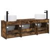 Bathroom Cabinet Set 3 pcs Smoked Oak
