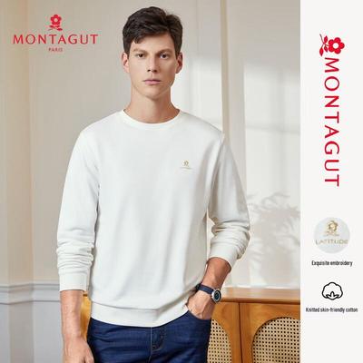 Мужской вязаный свитшот с вышивкой MONTAGUT с круглым вырезом