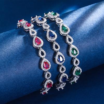 Осенне-зимние украшения Ретро Имитация корунда Легкая роскошь Полностью бриллиантовый браслет Ретро Главный камень 4 * 6