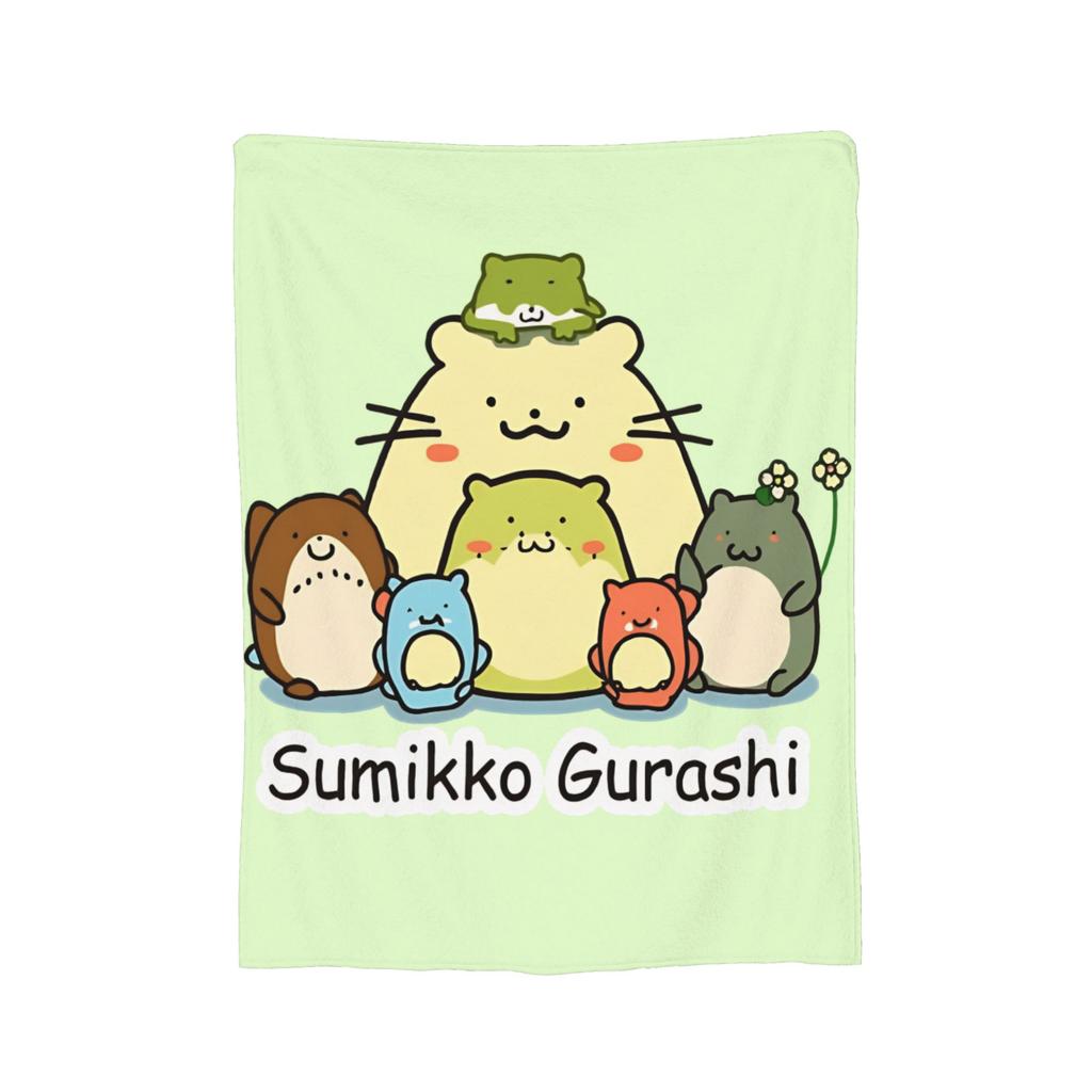 Sumikko Gurashi Penguin Knitted Blanket Flannel  Ultra-Soft Throw Blanket for Airplane Travel Bedspread