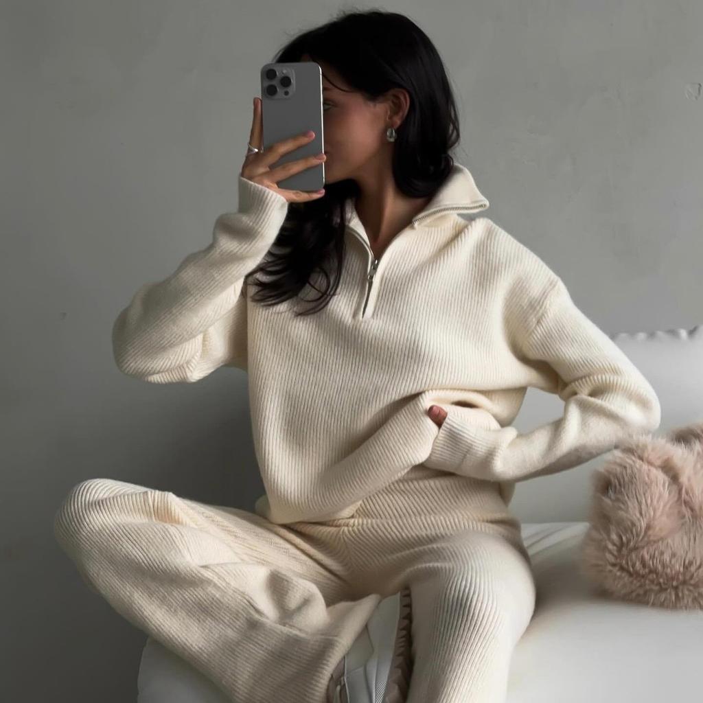 Женский однотонный костюм с капюшоном и длинным рукавом, свободный топ, широкие брюки, осень-зима